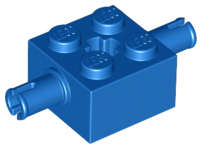 Lego (N) ~ Brick Modified 2 x 2 with Pins and Axle Hole ~ [Blue]