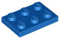 Lego (N) ~ Plate 2 x 3 ~ [Blue]