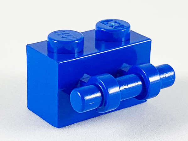 Lego (U) ~ Brick Modified 1 x 2 with Bar Handle on Side ~ [Blue]