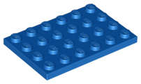 Lego (N) ~ Plate 4 x 6 ~ [Blue]