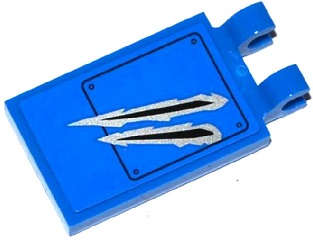Lego (U) ~ Tile Modified 2 x 3 with 2 Clips with Hatch and 2 Claw Scratch Marks Pattern (S ~ [Blue]