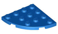 Lego (N) ~ Plate Round Corner 4 x 4 ~ [Blue]