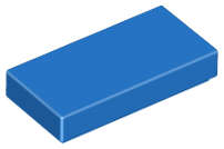 Lego (N) ~ Tile 1 x 2 ~ [Blue]