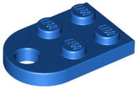 Lego (N) ~ Plate Modified 2 x 3 with Hole ~ [Blue]