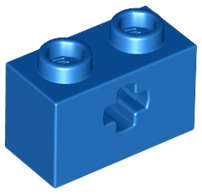 Lego (N) ~ Technic Brick 1 x 2 with Axle Hole ~ [Blue]
