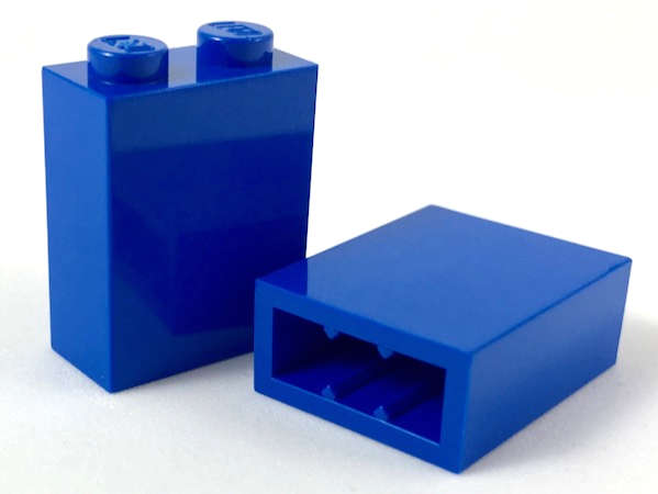 Lego (N) ~ Brick 1 x 2 x 2 with Inside Stud Holder ~ [Blue]