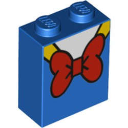 Lego (N) ~ Brick 1 x 2 x 2 with Inside Stud Holder with Red Bow Tie White Shirt and Yellow  ~ [Blue]