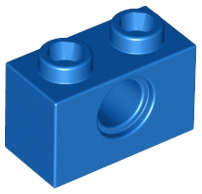 Lego (N) ~ Technic Brick 1 x 2 with Hole ~ [Blue]