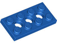 Lego (N) ~ Technic Plate 2 x 4 with 3 Holes ~ [Blue]