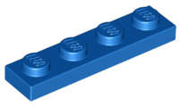 Lego (N) ~ Plate 1 x 4 ~ [Blue]