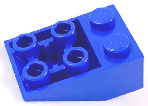 Lego (N) ~ Slope Inverted 33 3 x 2 with Flat Bottom Pin and Connections between Studs ~ [Blue]