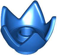 Lego (N) ~ Minifigure Headgear Crown Eggshell with 5 Points and Center Stud ~ [Blue]