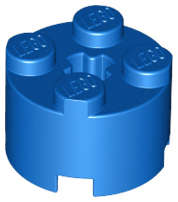 Lego (N) ~ Brick Round 2 x 2 with Axle Hole ~ [Blue]