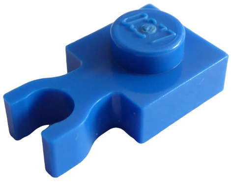 Lego (U) ~ Plate Modified 1 x 1 with U Clip Thin (Vertical Grip) ~ [Blue]