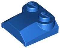 Lego (U) ~ Slope Curved 2 x 2 x 2/3 with 2 Studs and Curved Sides Lip End ~ [Blue]