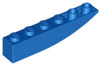 Lego (N) ~ Slope Curved 6 x 1 Inverted ~ [Blue]