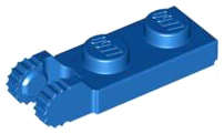 Lego (U) ~ Hinge Plate 1 x 2 Locking with 2 Fingers on End ~ [Blue]