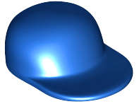 Lego Used - Minifigure Headgear Cap - Long Flat Bill~ [Blue]