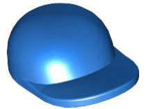 Lego (U) ~ Minifigure Headgear Cap - Short Curved Bill ~ [Blue]