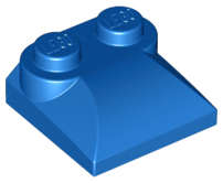Lego (N) ~ Slope Curved 2 x 2 x 2/3 with 2 Studs and Curved Sides ~ [Blue]