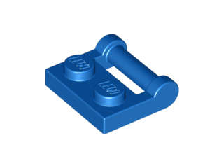 Lego (N) ~ Plate Modified 1 x 2 with Bar Handle on Side - Closed Ends ~ [Blue]