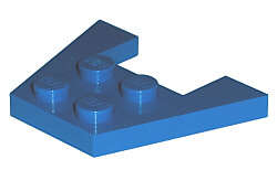 Lego (U) ~ Wedge Plate 3 x 4 without Stud Notches ~ [Blue]