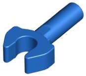 Lego (N) ~ Bar 1L with Clip Mechanical Claw - Cut Edges and Hole on Side ~ [Blue]