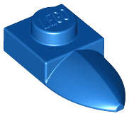Lego (N) ~ Plate Modified 1 x 1 with Tooth Horizontal ~ [Blue]