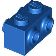 Lego (N) ~ Brick Modified 1 x 2 with Studs on 2 Sides ~ [Blue]