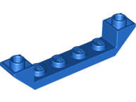 Lego (N) ~ Slope Inverted 45 6 x 1 Double with 1 x 4 Cutout ~ [Blue]