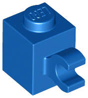 Lego (N) ~ Brick Modified 1 x 1 with Clip (Horizontal Grip) ~ [Blue]