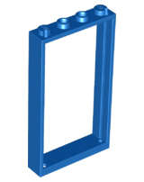 Lego (U) ~ Door Frame 1 x 4 x 6 with 2 Holes on Top and Bottom ~ [Blue]