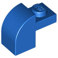 Lego (U) ~ Slope Curved 2 x 1 x 1 1/3 with Recessed Stud ~ [Blue]