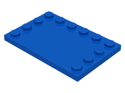 Lego (U) ~ Tile Modified 4 x 6 with Studs on Edges ~ [Blue]