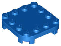 Lego (N) ~ Plate Modified 4 x 4 with Rounded Corners and 4 Feet ~ [Blue]