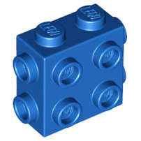 Lego (N) ~ Brick Modified 1 x 2 x 1 2/3 with Studs on Side and Ends ~ [Blue]