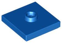 Lego (N) ~ Plate Modified 2 x 2 with Groove and 1 Stud in Center (Jumper) ~ [Blue]