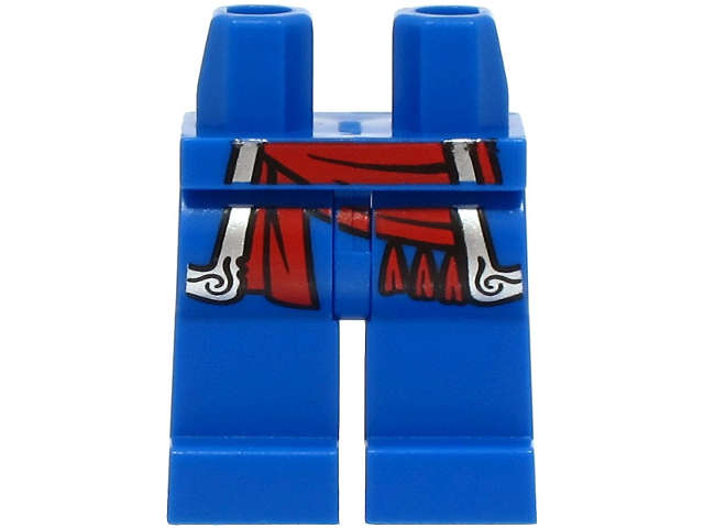 Lego (N) ~ Hips and Legs with Coattails with Silver Trim and Red Sash with 3 Tassels Patter ~ [Blue]