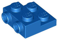 Lego (N) ~ Plate Modified 2 x 2 x 2/3 with 2 Studs on Side ~ [Blue]