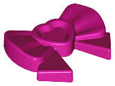 Lego (U) ~ Friends Accessories Hair Decoration Bow with Heart Long Ribbon and Small Pin ~ [Magenta]
