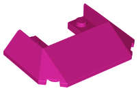 Lego (N) ~ Wedge 6 x 4 Cutout (Train Roof) with 5 Large Bottom Tubes ~ [Magenta]