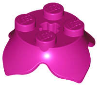 Lego (N) ~ Plant Leaves 2 x 2 with 4 Petals and Axle Hole ~ [Magenta]