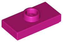 Lego (N) ~ Plate Modified 1 x 2 with 1 Stud with Groove and Bottom Stud Holder (Jumper) ~ [Magenta]