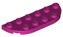 Lego (N) ~ Plate Round Corner 2 x 6 Double ~ [Magenta]