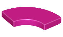 Lego (N) ~ Tile Round Corner 2 x 2 Macaroni ~ [Magenta]