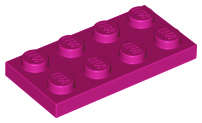 Lego (N) ~ Plate 2 x 4 ~ [Magenta]