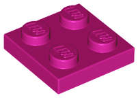 Lego (N) ~ Plate 2 x 2 ~ [Magenta]