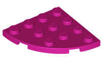 Lego (N) ~ Plate Round Corner 4 x 4 ~ [Magenta]