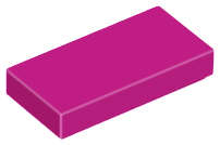 Lego (U) ~ Tile 1 x 2 ~ [Magenta]