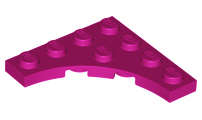 Lego (N) ~ Plate Modified 4 x 4 with 3 x 3 Curved Cutout ~ [Magenta]